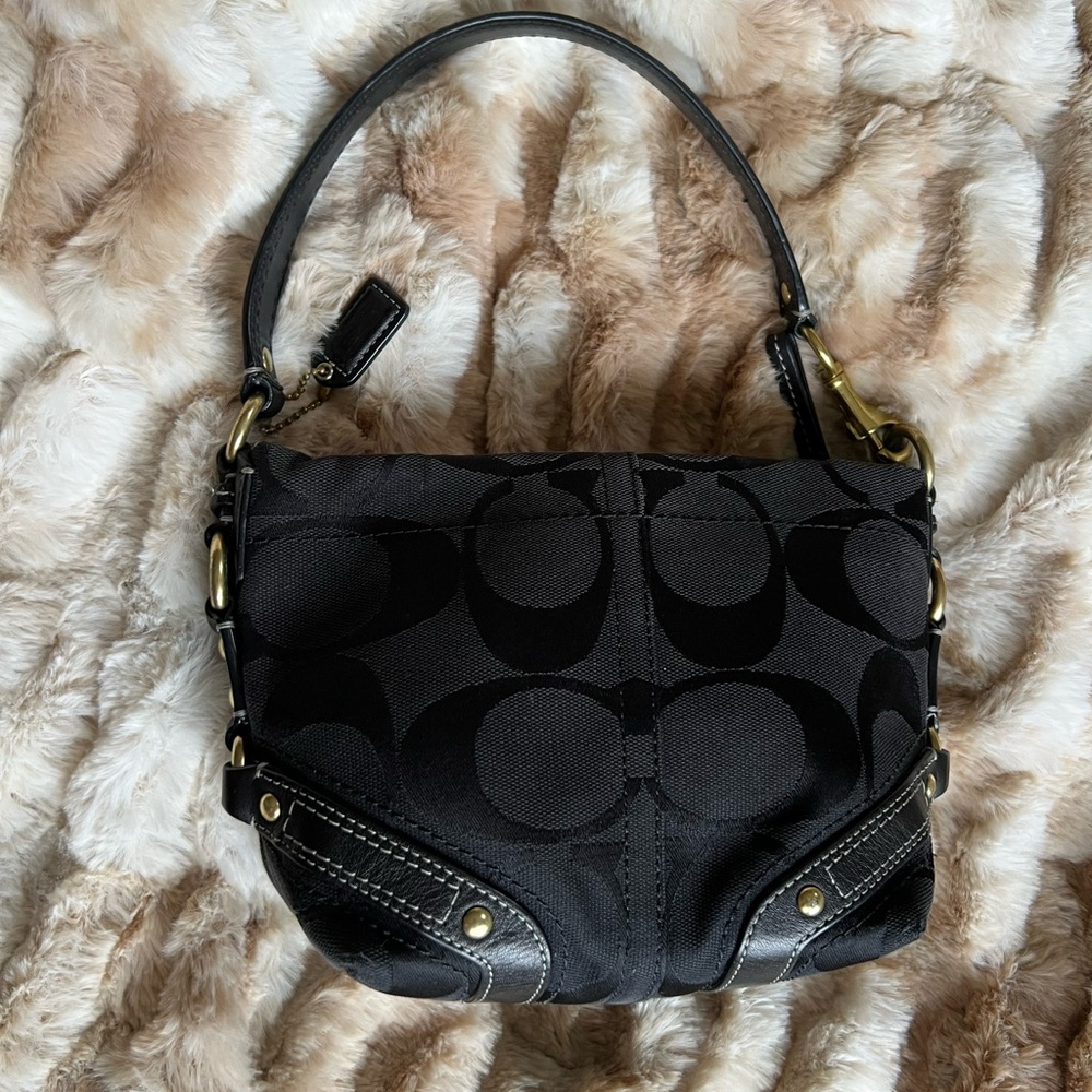Coach black canvas handbag